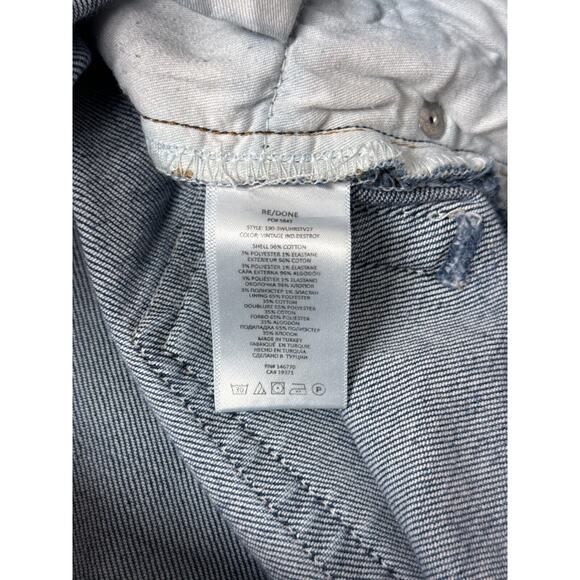 Re/Done Jeans 29 Womens 70s Ultra High Rise Stove Pipe Raw Hem Distressed - Picture 7 of 9